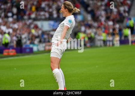 9 feiert Ellen White Englands drittes Tor in Aktion beim UEFA Women #Euro 2022 Gruppenspiel zwischen England und Norwegen, Falmer Stadium, Brighton, England, 11.07.2022 - Bild ist für die Verwendung durch die Presse; Foto & Copyright © by STANLEY Anthony ATP images (STANLEY Anthony/ATP/SPP) Credit: SPP Sport Press Foto. /Alamy Live News Stockfoto