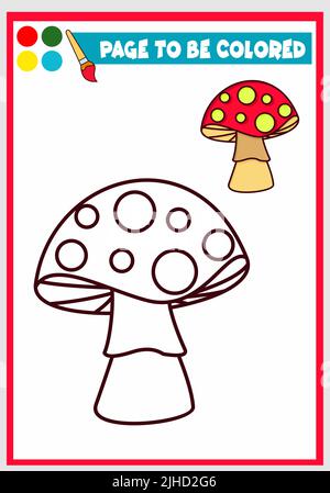 Malbuch mit niedlichen Pilz Stock Vektor