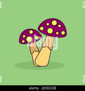 Niedlicher Pilz in einem flachen Stil Vektor-Illustration Stock Vektor