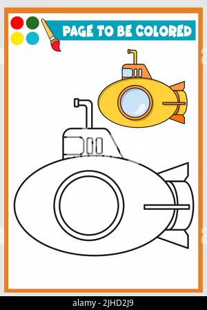 Malbuch für Kind ein Boot Stock Vektor