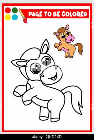 Bild für Kinder. Pferd Vektor Stock Vektor