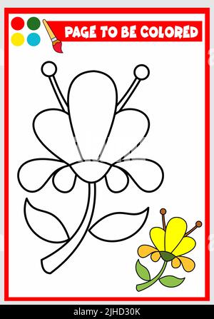 Malbuch für Kinder. Blumenvektor Stock Vektor