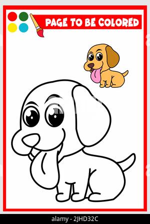 Malbuch für Kinder. Hund Vektor Stock Vektor