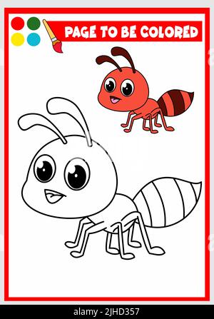 Malbuch für Kinder. ameisenvektor Stock Vektor
