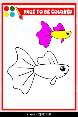 Malbuch für Kinder. Fisch-Vektor Stock Vektor