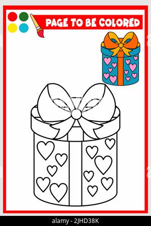 Malbuch für Kinder. Geschenkbox Vektor Stock Vektor