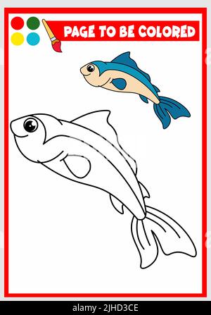 Malbuch für Kinder. Fisch-Vektor Stock Vektor