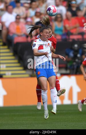 Sheffield, Großbritannien. 17.. Juli 2022. Während des UEFA Women s Euro England 2022-Spiels zwischen der Schweiz 1-4 Niederlande im Bramall Lane Stadium am 17 2022. Juli in Sheffield, England. Kredit: Maurizio Borsari/AFLO/Alamy Live Nachrichten Gutschrift: Aflo Co. Ltd./Alamy Live Nachrichten Stockfoto