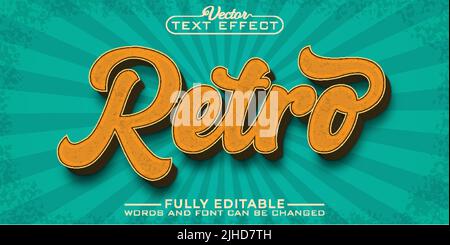 Retro Vintage Editierbare Texteffektvorlage Stock Vektor