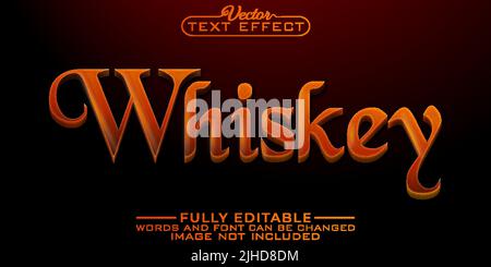 Bearbeitbare Texteffektvorlage Für Whiskey Stock Vektor