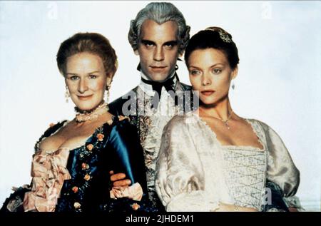 GLENN CLOSE, JOHN MALKOVICH, Michelle Pfeiffer, Gefährliche Liebschaften, 1988 Stockfoto