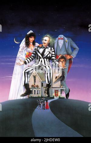 GEENA DAVIS, Michael Keaton, ALEC BALDWIN, BEETLEJUICE, 1988 Stockfoto