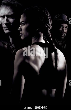 CLINT EASTWOOD, Hilary Swank, Morgan Freeman, MILLION DOLLAR BABY, 2004 Stockfoto