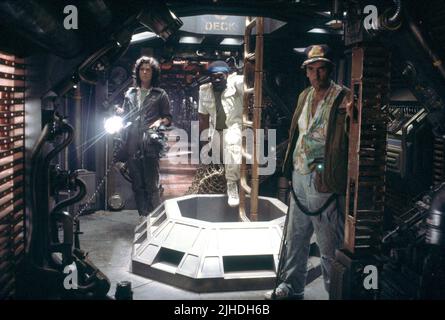 SIGOURNEY WEAVER, YAPHET KOTTO, HARRY DEAN STANTON, Alien, 1979 Stockfoto