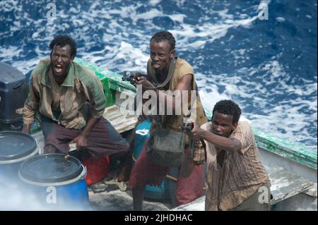 BARKHAD ABDI, FEYSAL AHMED, MAHAT M. ALI, Kapitän Phillips, 2013 Stockfoto