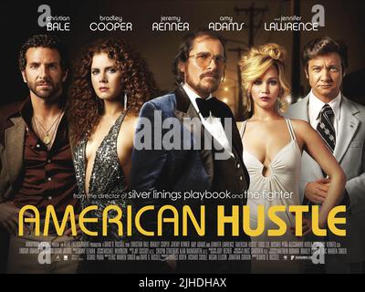 BRADLEY COOPER, Amy Adams, Christian Bale, Jennifer Lawrence, Jeremy Renner, Plakat, AMERIKANISCHE HUSTLE, 2013 Stockfoto