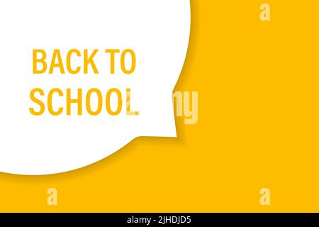 Back to School Sprechblasenbanner-Vektor mit Kopierfläche für Unternehmen, Marketing, Flyer, Banner, Präsentationen und Poster. Illustration Stock Vektor