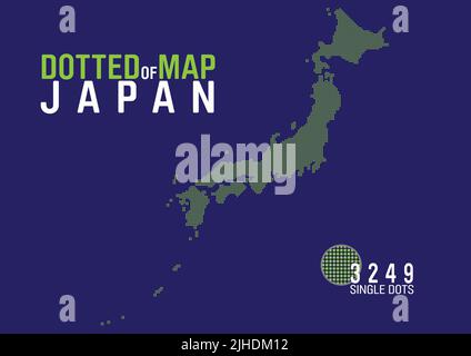 Eine gepunktete Karte von japan Stock Vektor