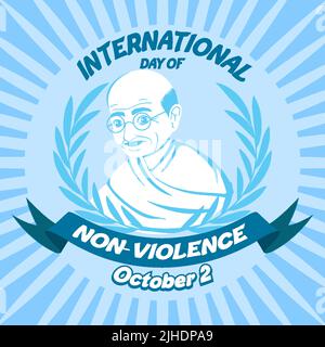 Plakat zum Internationalen Tag der Gewaltlosigkeit Stock Vektor
