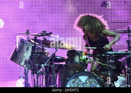 Simple Minds während der 40 Years of Hits Tour, 17.. Juli 2022, im Auditorium Parco della Musica, Rom, Italien. Stockfoto