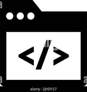 Symbol für die Kennzeichnungskoadierung. Symbol für die Quelle der Webseite. Bearbeitbarer Vektor. Stock Vektor