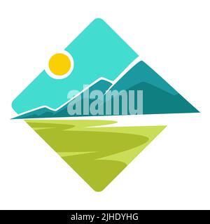 Berge Landschaft isolierte Symbole Corporate Identity Vorlage Vektor Stock Vektor