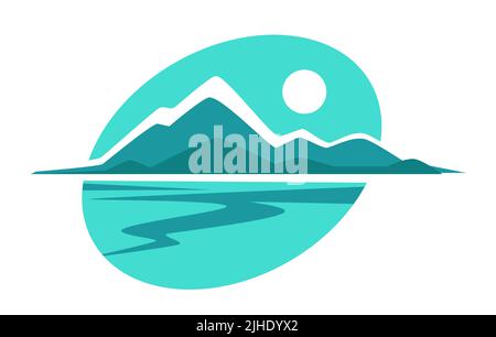 Berge Landschaft isolierte Symbole Corporate Identity Vorlage Vektor Stock Vektor