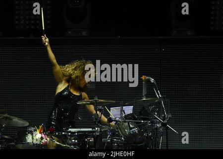Simple Minds während der 40 Years of Hits Tour, 17.. Juli 2022, im Auditorium Parco della Musica, Rom, Italien. Stockfoto
