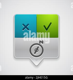 Navigation-Pointer mit Tick und Kreuz-Tasten zuordnen Stock Vektor
