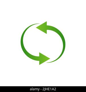 Symbol für Recycling-Pfeile auf weißem Hintergrund isoliert. Vektorgrafik Stock Vektor