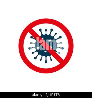 Kein Viruse-Zeichen auf weißem Hintergrund isoliert. Vektorgrafik Stock Vektor