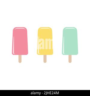 Eiscreme auf weißem Hintergrund isoliert. Vektorgrafik Stock Vektor