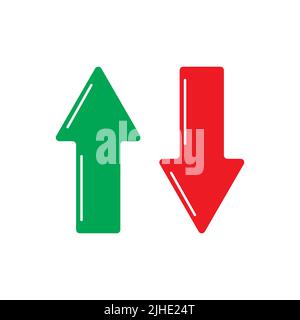 Auf- und Abwärtspfeilsymbol auf weißem Hintergrund isoliert. Vektorgrafik Stock Vektor