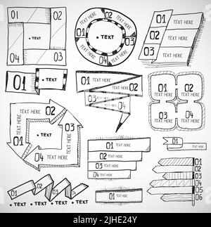 Vector handgezeichnete moderne Optionsbanner Stock Vektor