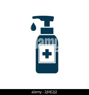 Symbol für Händedesinfektionsmittel auf weißem Hintergrund isoliert. Vektorgrafik Stock Vektor