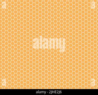 Nahtloses Hexagon-Wabenmuster. Nahtlose Wabenraster-Struktur. Gelbe sechseckige Zellstruktur. Bienenhonig Sechseck Formen. Vektorgrafik ein Stock Vektor