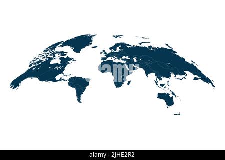 Vektordarstellung der Weltkarte. 3D Weltkarte isoliert auf weißem Hintergrund Stock Vektor