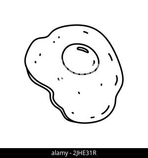 Spiegelei isoliert auf weißem Hintergrund. Protein-Frühstück. Vektor-handgezeichnete Illustration im Doodle-Stil. Perfekt für Rezepte, Dekoration, Logo, Menü, verschiedene Designs. Stock Vektor