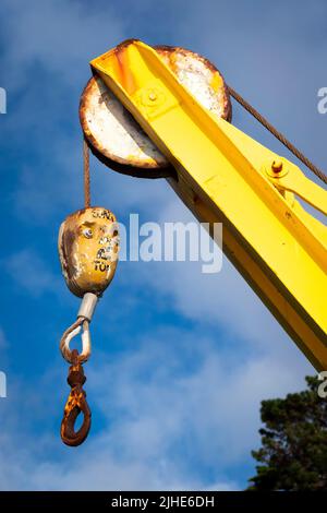 Kran auf dem Kai auf Soames Island, Wellington, North Island, Neuseeland Stockfoto