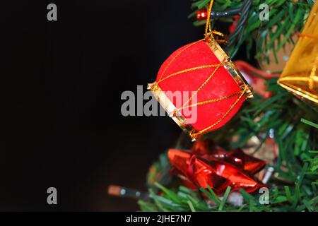 Nahaufnahme Des Weihnachtsbaums Mit Textbereich Stockfoto