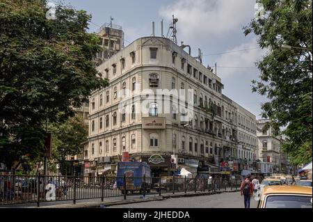 05 27 2014 Cafe Mondegar Metro House, Colaba Causeway Colaba Causeway, in der Nähe von Regal Cinema, Apollo Bandar, Colaba, Bombay, Mumbai, Maharashtra, Indien, Asi Stockfoto