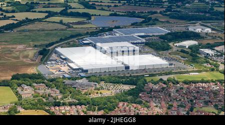 Jaguar Landrover-Motorenwerk, Wolverhampton, West Midlands UK, aus der Luft geschossen Stockfoto