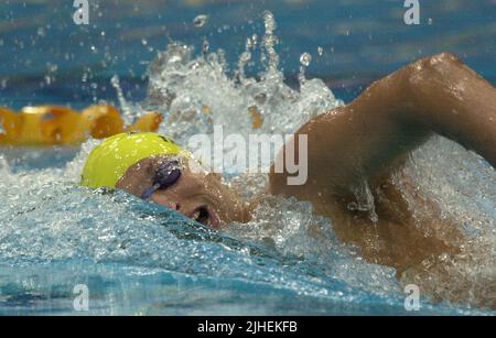 Aktenfoto vom 16-09-2000 von Ian Thorpe, einem Australier, bei den Olympischen Spielen in Sydney. Dies alles sind Momente, die es verdienen, neben sepiafarbenen Erinnerungen an die "Miracle Mile" zwischen John Landy und Roger Bannister in Vancouver im Jahr 1954 zu sitzen, oder die kühne Entstehung eines 15-jährigen Schwimmers namens Ian Thorpe in Kuala Lumper im Jahr 1998. Ausgabedatum: Montag, 18. Juli 2022. Stockfoto