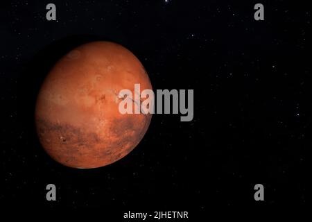 Mars ist einer der Planeten im Sonnensystem. 3D Abbildung Stockfoto