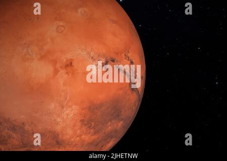 Mars ist einer der Planeten im Sonnensystem. 3D Abbildung Stockfoto