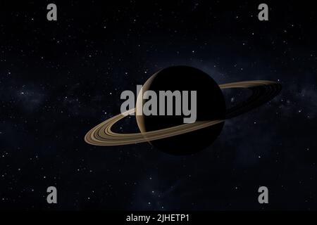 Saturn ist einer der Planeten im Sonnensystem. 3D Abbildung Stockfoto