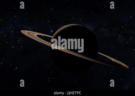 Saturn ist einer der Planeten im Sonnensystem. 3D Abbildung Stockfoto