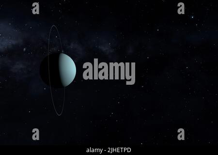 Uranus ist einer der Planeten im Sonnensystem. 3D Abbildung Stockfoto