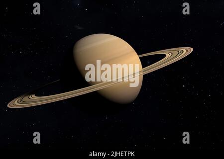 Saturn ist einer der Planeten im Sonnensystem. 3D Abbildung Stockfoto