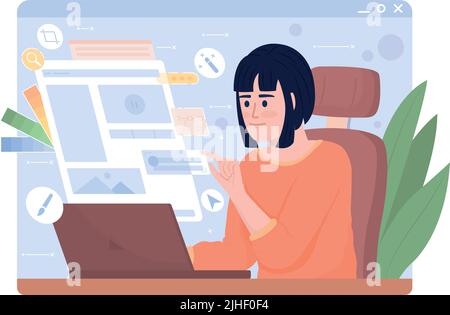 Web Designer 2D Vektor isolierte Illustration Stock Vektor